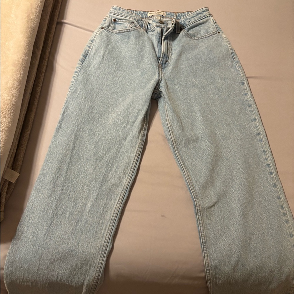 Abercrombie & Fitch Curve Love High Rise Light Blue Jeans